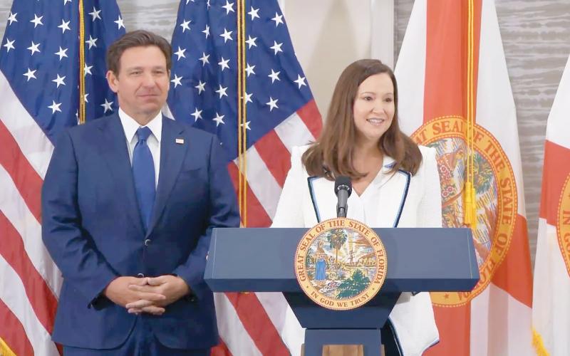 Gov. Ron DeSantis announced Thursday his selection of Attorney General Ashley Moody to serve in the U.S. Senate. (TOM URBAN/News Service of Florida)