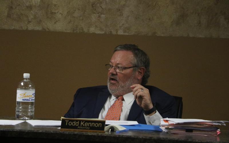 Lake Shore Hospital Authority Attorney Todd Kennon told the LSHA board that while the city rescinded its letter regaring the zoning issue around the hospital property, it hasn’t clarified whether it rescinded its opinion that the property is non-conforming. (MORGAN MCMULLEN/Lake City Reporter)