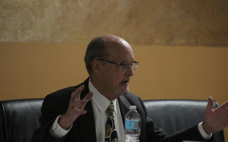 Terrell Arline, a real estate and land use attorney, told the Lake Shore Hospital Authority board that he believes the LSHA is correct that its properties still hold a legal nonconforming use. (MORGAN MCMULLEN/Lake City Reporter)