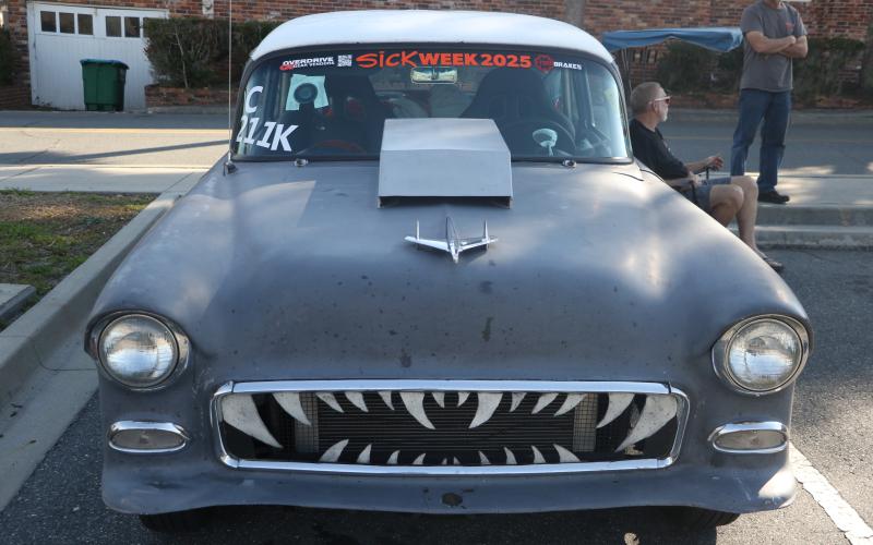 Jack Weatherford’s ‘The Beast’ sits in the Wilson Park parking lot Friday afternoon as he made his checkpoint stop in Lake City as part of Sick Week. (MORGAN MCMULLEN/Lake City Reporter)