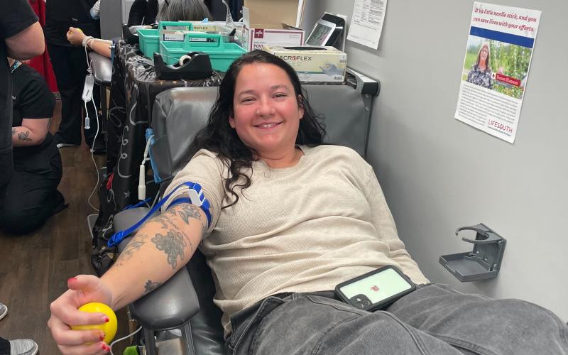 Blood donors with LifeSouth Community Blood Centers will receive a sweatshirt for donating in January, National Blood Donor Month. (COURTESY)