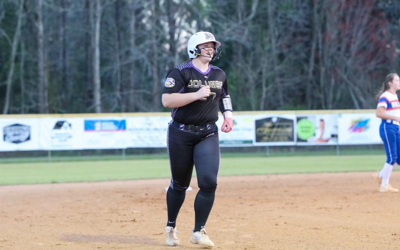 Columbia's Josie Raulerson trots to third after hitting  a home run against Bolles on Thursday. (BRENT KUYKEDALL/Lake City Reporter)
