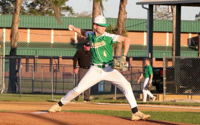 Suwannee pitcher Kyler Watson pitches against Columbia last season. (FILE)