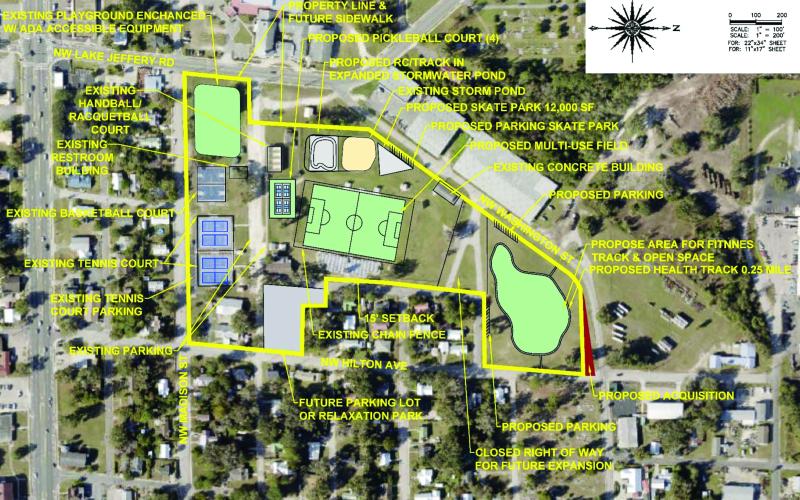 A rendering shows the city’s proposed changes to Youngs Park and Memorial Stadium. The plan calls for nearly $3.5 million in improvements over multiple phases. (COURTESY)