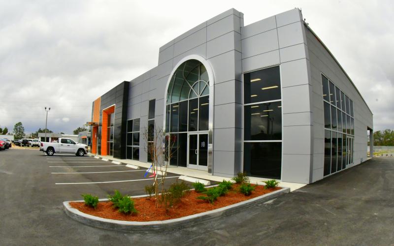 The new Walt’s Chrysler Dodge Jeep Ram dealership opened this weekend in Live Oak on U.S. Highway 129 adjacent to the Walt’s Live Oak Ford lot. (ROB WOLFE/Special to the Reporter)