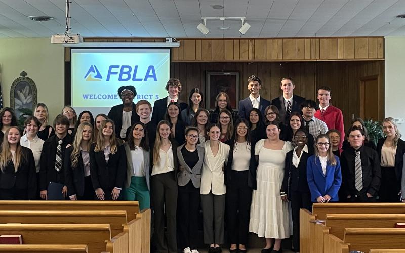 Lafayette FBLA qualified its largest contingent — 31 members — for the state conference during the district competition Jan. 15 at the First Methodist Church in Mayo. (COURTESY)