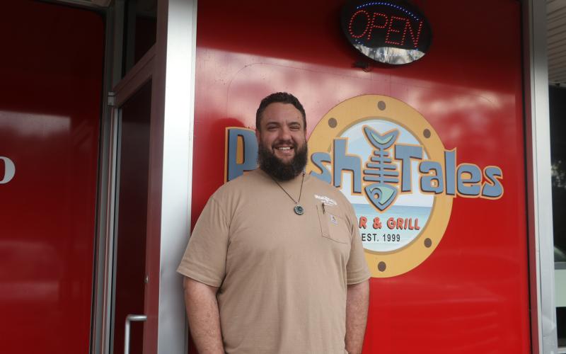 James Crenshaw, general manager at Phish Tales, said it’s a great honor for the Lake City bar and grill to be selected for an episode of America’s Best Restaurants. Filming for the show occurred Tuesday at the local spot. (MORGAN MCMULLEN/Lake City Reporter)