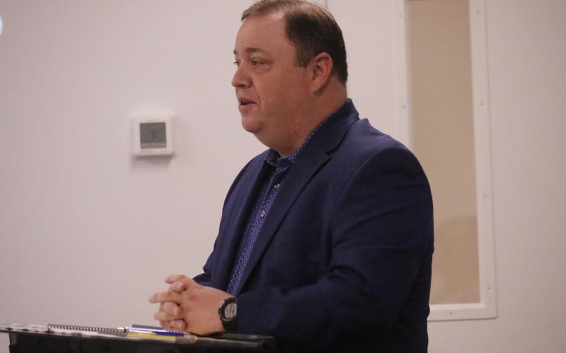 Haymar Group’s Dylan Adams said the Ava Crest duplex project would provide ‘affordable places to live, for the workforce’ in Columbia County. (JAMIE WACHTER/Lake City Reporter)