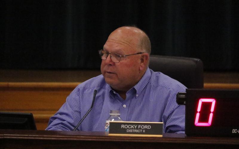 Columbia County Commissioner Rocky Ford said he wanted to discuss proposed RV park restrictions because they may be a ‘little overboard’ in places. (JAMIE WACHTER/Lake City Reporter)