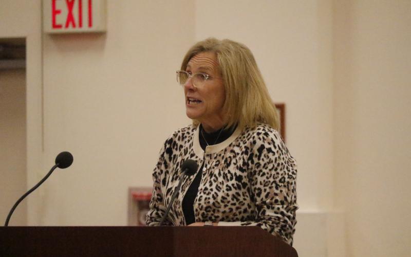 Judy Tatem, the Columbia County School District’s coordinator of Safe Schools, said the district is in compliance with state regulations. (JAMIE WACHTER/Lake City Reporter)
