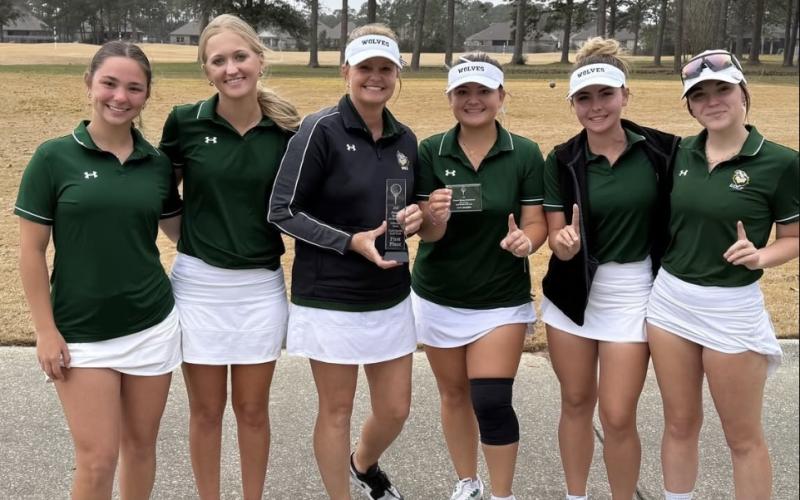 The Florida Gateway College women's golf team won the Jefferson State Women’s Spring Invitational earlier this month. (COURTESY OF FGC)
