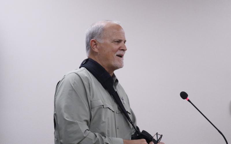 Bobby Payne, a consultant for the North Florida Water Utilities Authority, urged the board to set goals and timelines as a ‘road map’ for its development. (JAMIE WACHTER/Lake City Reporter)