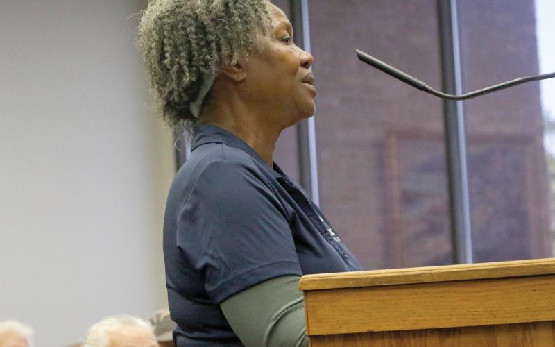 Lynda Williams, a former Live Oak councilor, urged the council to move forward with the grant application to address housing in the city. (JAMIE WACHTER/Lake City Reporter)