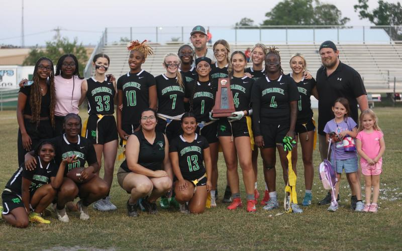 Suwannee's flag football team defeated Baldwin to win the District 2-1A title on Thursday. (PAUL BUCHANAN/Lake City Reporter)