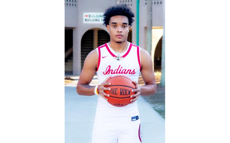 Fort White guard Tafari Moe is the LCR’s Boys Basketball Player of the Year. (AMANDA MOORE/Special to the Reporter)