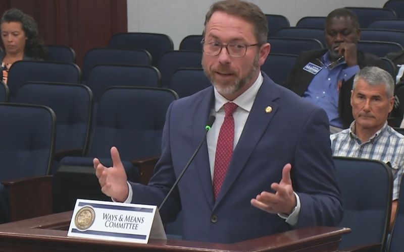 Rep. Jason Shoaf (R-Port St. Joe) pointed toward White Springs’ operation of ‘a criminal gambling enterprise’ in his closing remarks on a bill aimed at dissolving the town’s charter. (COURTESY)