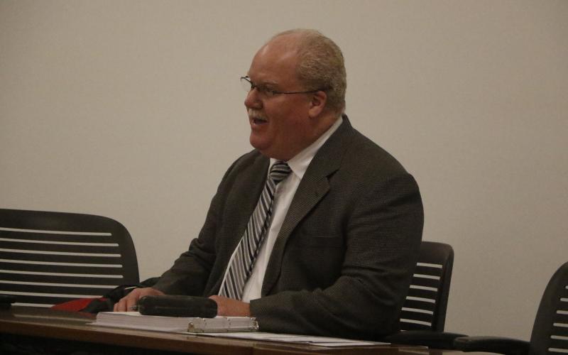 Shannon Roberts, a member of Suwannee County’s administration, smiles after being picked as the North Florida Water Utilities Authority’s first executive director. (JAMIE WACHTER/Lake City Reporter)