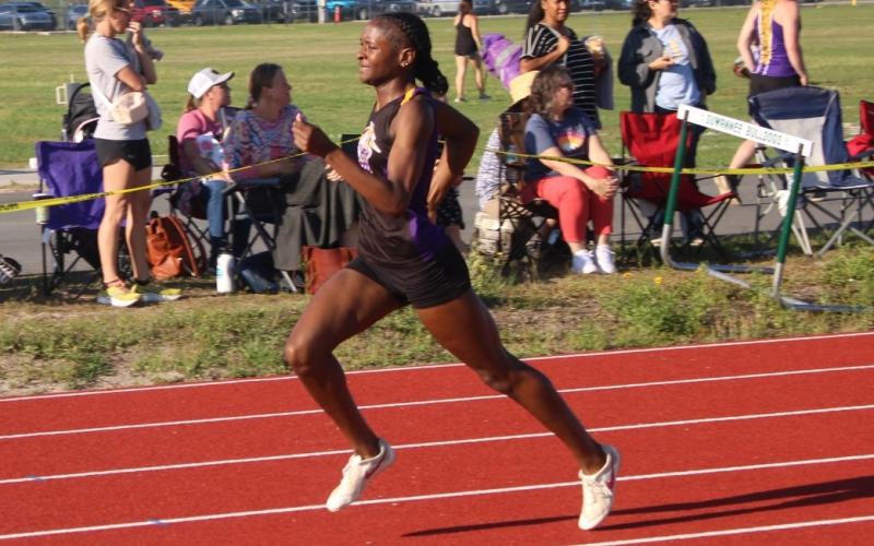 Columbia runner J'Liyn Smith won the girls 400m at the Suwannee Mini Meet #2 on Tuesday. (COURTESY)