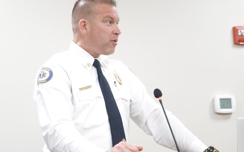 Suwannee County Fire Chief Dan Miller said the partnership with Air Methods will allow the department to grow and add more positions in the future, while also enhancing the training and service provided to the county’s residents. (JAMIE WACHTER/Lake City Reporter)