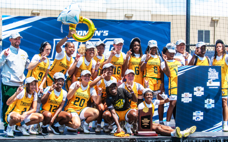 Florida Gateway College celebrates after defeating Daytona State 68-13 to win its third national championship in three years of existence on Thursday. (COURTESY)