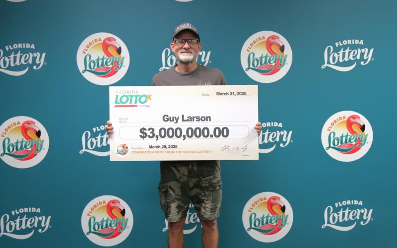 Suwannee County’s Guy Larson won a $3 million Florida Lotto jackpot. (COURTESY FLORIDA LOTTERY)