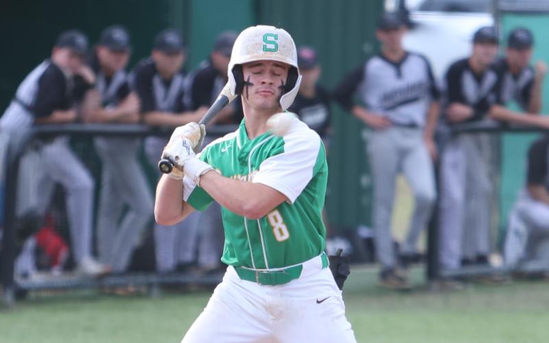 Suwannee second baseman Noah Lopez watches a West Florida pitch go high and by him during Game 3 of the Region 1-3A semifinals on Thursday. (PAUL BUCHANAN/Lake City Reporter)