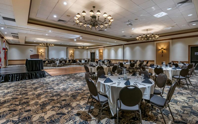 The Best Western Gateway Grand’s Springhills Ballroom is on display at the Gainesville hotel. (COURTESY)