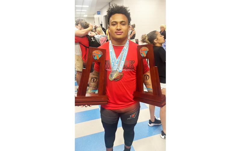 Fort White state champion Lecosta Byrd is the LCR’s Boys Weightlifter of the Year. (COURTESY)