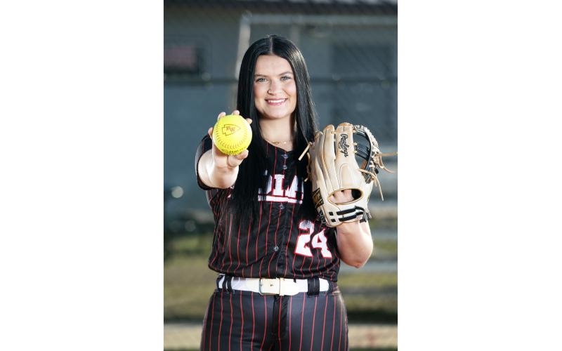 Fort White pitcher Kadence Compton is once again the LCR’s Softball Player of the Year. (JEN CHASTEEN/Special to the Reporter)