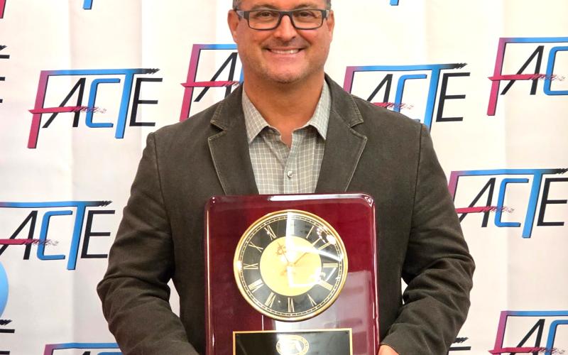 Lafayette High Principal Stewart Hancock was elected to the Florida Association for Career and Technical Education Hall of Fame last week. (COURTESY)