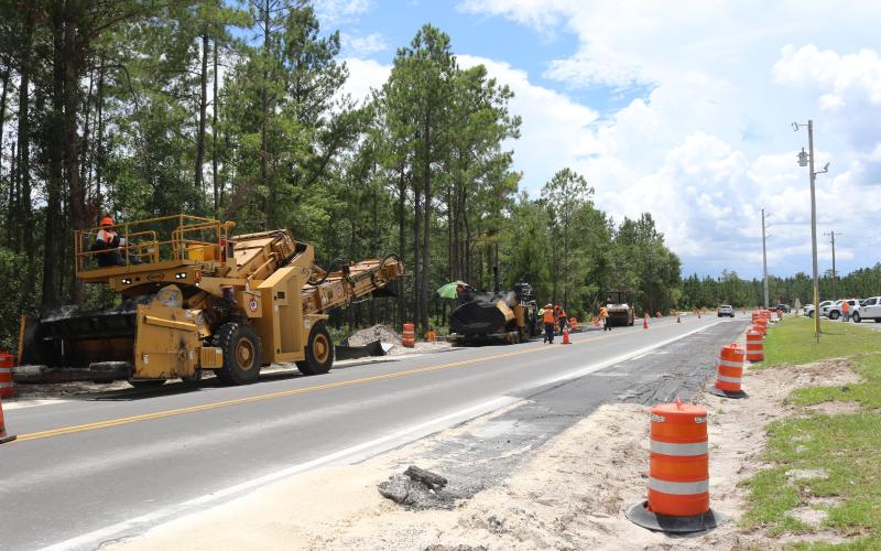 Work along Bascom Norris Drive continues to come along, with Assistant County Manager Kevin Kirby estimating work should be completed by early August. (TONY BRITT/Lake City Reporter)