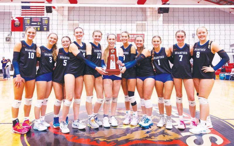 Branford's volleyball team was the Class Rural state runner-up for the second straight year. (FILE)