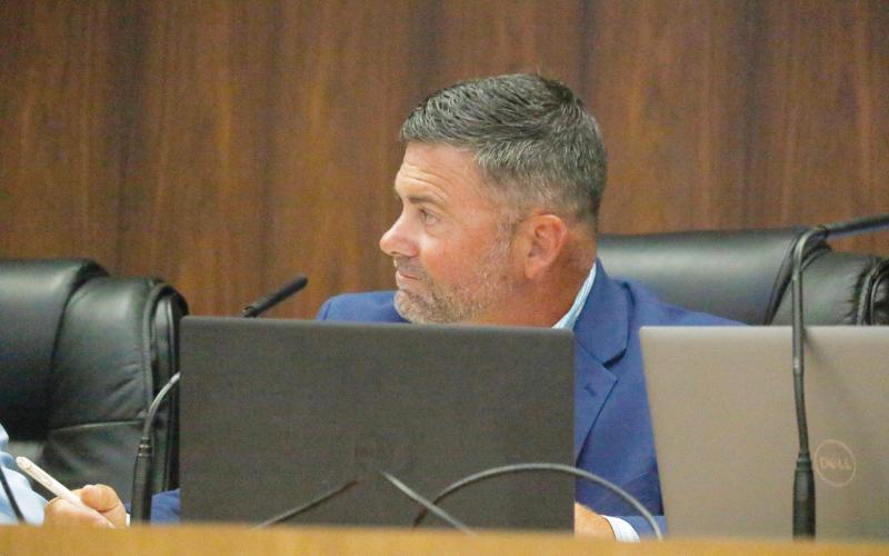 Live Oak City Council President Matt Campbell received silence from the rest of the council when he asked if there was interest in a workshop to discuss merging the city and county fire departments. (JAMIE WACHTER/Lake City Reporter)