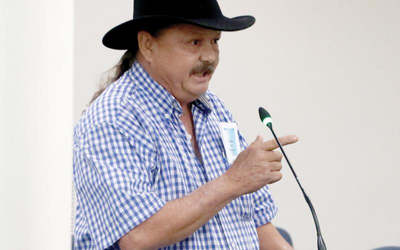 H. Shawn Holmgren threatened legal action during his public comments Monday. (MORGAN MCMULLEN/Lake City Reporter)