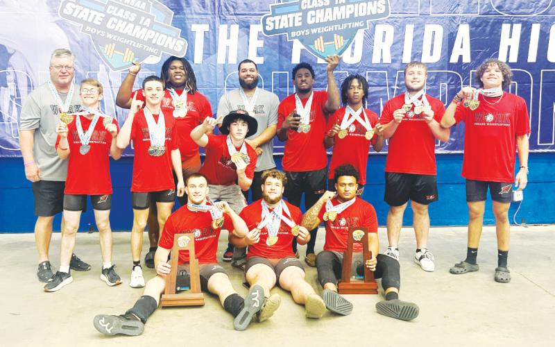 Fort White's boys weightlifting team won the Class 1A state titles in traditional and Olympic. (FILE)