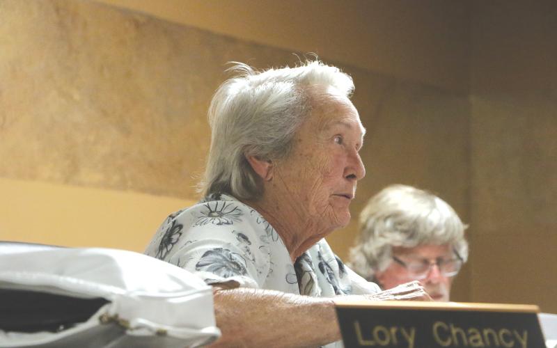 Lake Shore Hospital Authority Secretary/Treasurer Lory Chancy expressed concern over Meridian Healthcare requesting an additional evaluation of the Lake Shore campus’ main hospital building. (MORGAN MCMULLEN/Lake City Reporter)