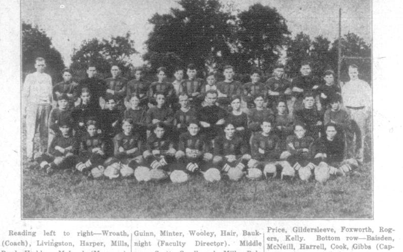 A picture of the 1927 Suwannee High football team, the second in the program’s history and the first to win a game. This year will be the 100th season for SHS football and the school is planning a centennial celebration Aug. 8. (COURTESY)