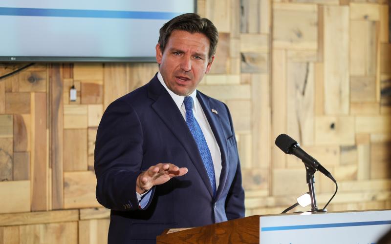 Florida Gov. Ron DeSantis approved a new state budget Monday. (LUIS SANTANA/Tampa Bay Times/TNS)