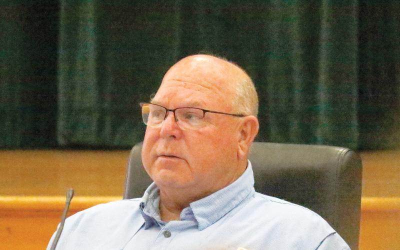 Columbia County Commissioner Rocky Ford said the $7.5 million offer for the wastewater treatment plant at the North Florida Mega Industrial Park by the City of Lake City is a ‘non-starter’ to him because it doesn’t fully remove the ounty’s debt and obligation at the site. (JAMIE WACHTER/Lake City Reporter)