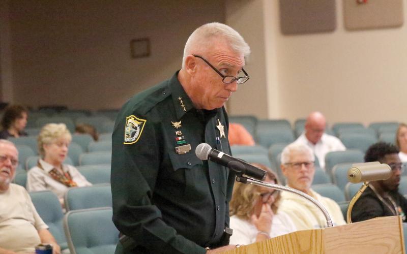 Sheriff Wallace Kitchings told the Columbia County Commission that his agency is at critical staffing levels and a significant raise for his employees is needed. (JAMIE WACHTER/Lake City Reporter)