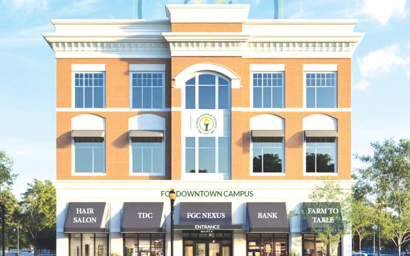 A rendering shows off a proposed Florida Gateway College downtown campus building. (COURTESY FLORIDA GATEWAY COLLEGE)