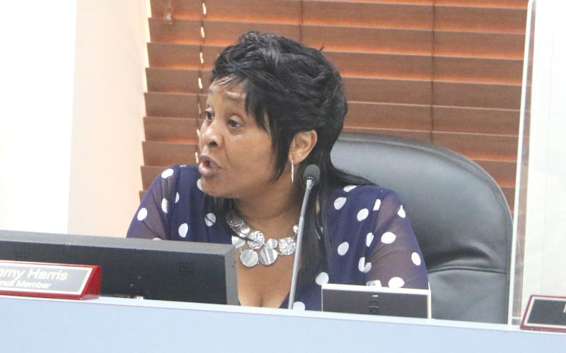 Lake City Councilwoman Tammy Harris said a proposed 3% raise across the board for city staffers isn’t a money grab for councilors. (MORGAN MCMULLEN/Lake City Reporter)