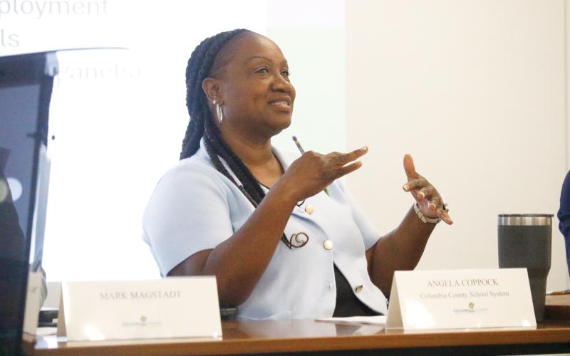 Columbia County School District Career and Technical Education Director Angela Coppock said the district is excited about the partnership with the county’s Economic Development office that is launching Career Café. (JAMIE WACHTER/Lake City Reporter)