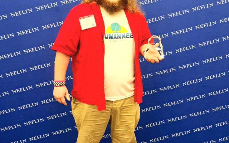 Josiah Cook with the Suwannee River Regional Library System won the Northeast East Florida Library Information network Member of the Year Award for his work with teenage programming at the Live Oak library. (COURTESY)