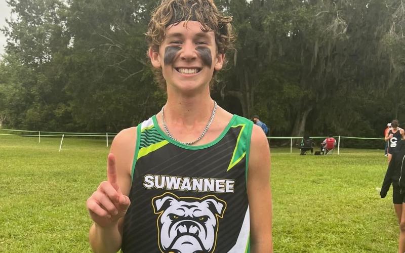 Logan Haley set a new Suwannee boys record with a time of 15:59 at the New World Fall Spectacular on Saturday. (COURTESY)