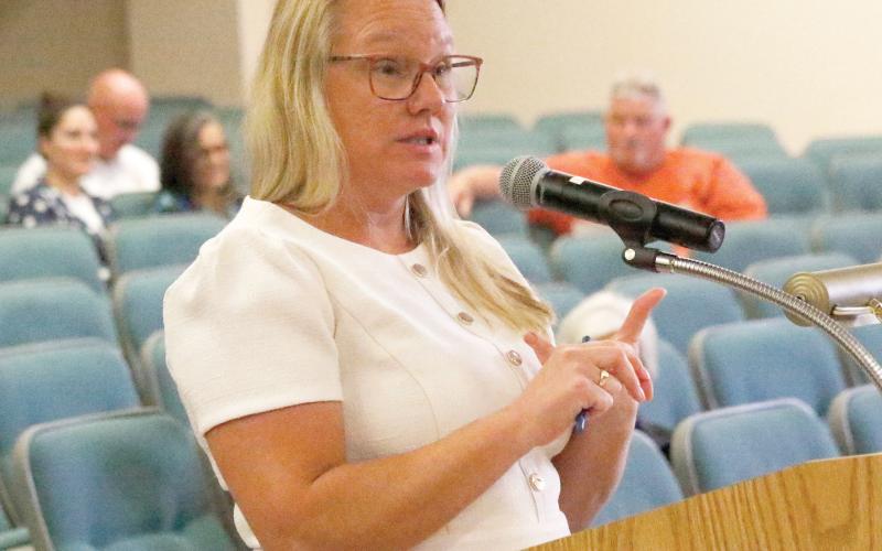 Blair Knighting with Kimley-Horn said if the county desired to change signs to provide notice for future zoning or comprehensive plan changes, some governments color code them based on the requested change. (JAMIE WACHTER/Lake City Reporter)