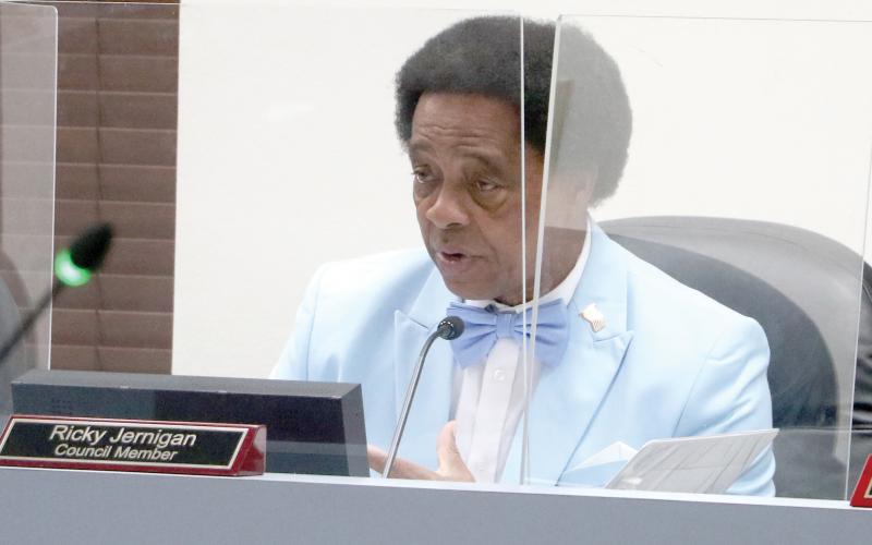 Lake City Councilman Ricky Jernigan was the lone board member to vote against delaying a move to give City Manager Don Rosenthal the authority to issue trespass warnings from city property. (MORGAN MCMULLEN/Lake City Reporter)