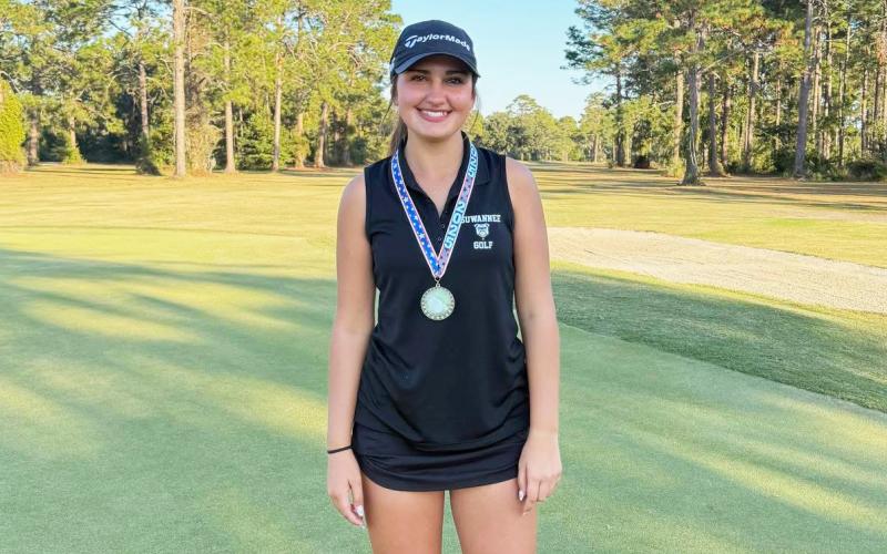 Suwannee golfer Ryan Donaldson punched her fifth-career ticket to the state tournament after tying for third at the Region 1-2A Tournament on Tuesday. (COURTESY)
