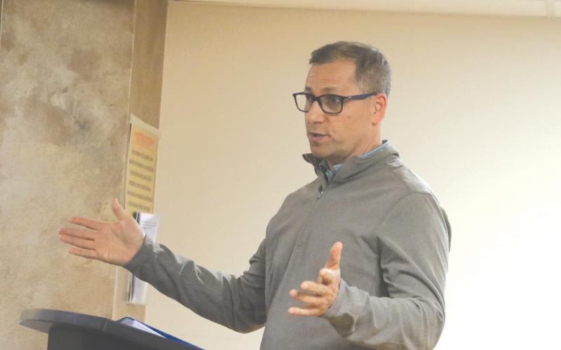 Florida Gateway College Foundation Executive Director Lee Pinchouck said an initial investment of $5 million would last at least 19 years in helping  provide scholarships to nursing students. (MORGAN MCMULLEN/Lake City Reporter)