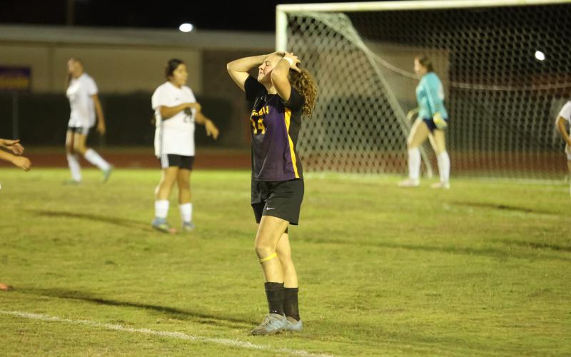 Jenavieve Farrer reacts following a loss to Suwannee on Jan. 9. (PAUL BUCHANAN/Lake City Reporter)